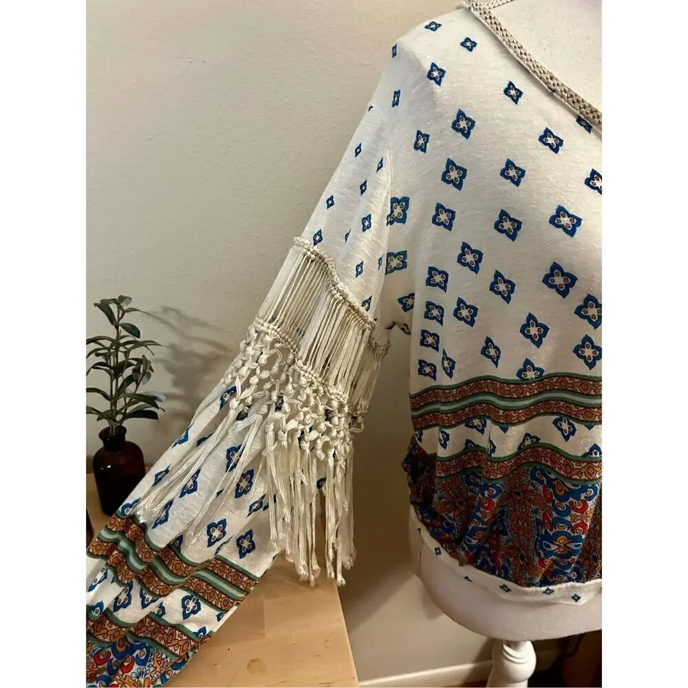 Free People Macra Maze Me Blouson Top Size XS - Picture 4 of 10